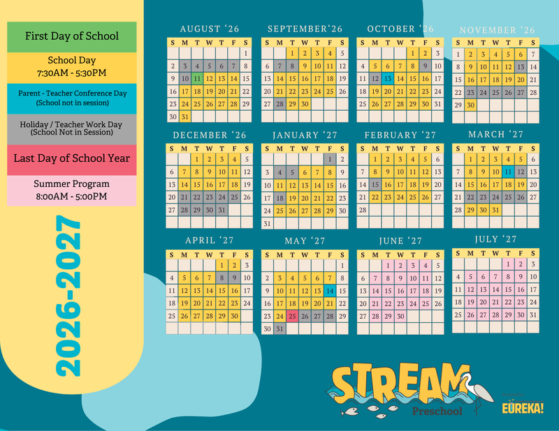 STREAM Family Calendar 2026-2027